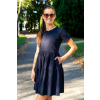Společenské kojící a těhotenské šaty tmavě modré na svatbu na křtiny bavlněné