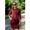 bordó kojící šaty se skrytými zipy oversize