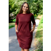 bordó kojící šaty se skrytými zipy oversize