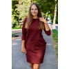 bordó kojící šaty se skrytými zipy oversize