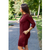 bordó kojící šaty se skrytými zipy oversize