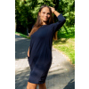 Kojicí šaty se skrytými zipy tmavě modré bavlněné