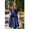 Kojící těhotenské společenské modré šaty na svatbu se skrytými zipy