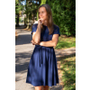Kojící těhotenské společenské modré šaty na svatbu se skrytými zipy