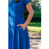 Bambusové modré kojící šaty se skrytými zipy na svatbu na křtiny společenské