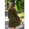 Kojící šaty khaki zimní těhotenské teplé šaty na zimu bambus