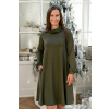 Kojící šaty khaki zimní těhotenské teplé šaty na zimu bambus