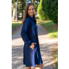Zimní bambusové šaty s rolákem – tmavě modré | Jsem máma