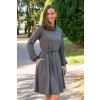 Zimní bambusové šaty s rolákem – šedé