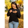 Dámský kojící svetr černý zavinovací bambus
