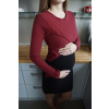 Zimní kojicí šaty Jsem máma, vínově červené