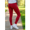 Bavlněné dámské legíny s vysokým pasem, do 170 cm – červené