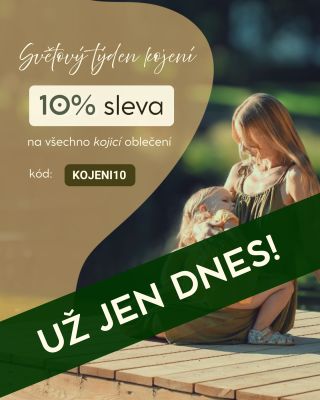 🤱 10% SLEVA na kojicí oblečení 🧡 UŽ JEN DNES! Světový týden kojení je téměř u konce. Už máte svůj kojicí kousek? Pokud ne,...
