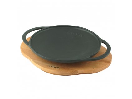 LAVA METAL Litinová pánev "wok"  20cm s dřevěným podstavcem