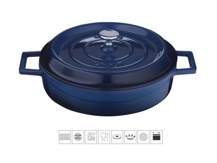 1224 litinovy kastrol modry 24 cm