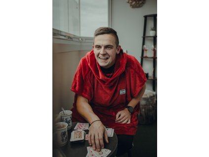 Micací pončo vínové