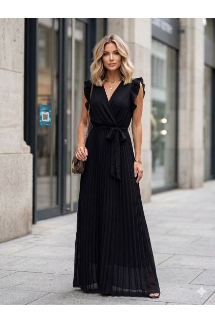 robe longue plissee l elegance sans effort noir 6a5e236b8d581