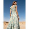 robe longue a imprime col v elastique a la taille vert d eau 6a510e38b537e
