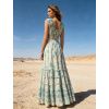 robe longue a imprime col v elastique a la taille vert d eau 6a510e38be474