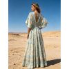 maxi robe a imprime col v manches chauves souris vert d eau 6a510afce497d