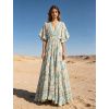 maxi robe a imprime col v manches chauves souris vert d eau 6a510afcd5d6c