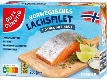 D1 - G&G Losos norský filet s kůží 250g (mražené)