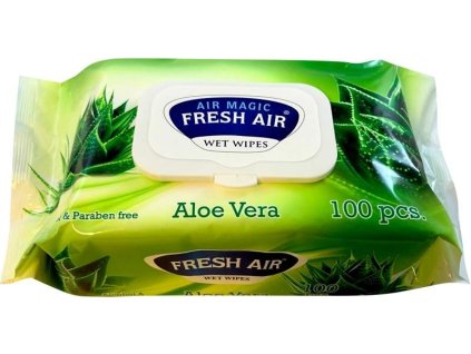 43 - Fresh Air Vlhčené ubrousky s klipem aloe vera 100ks