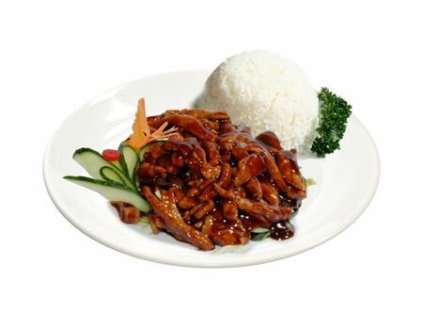 U Koníčka - 13a. Kuřecí maso v pekingské omáčce s rýží