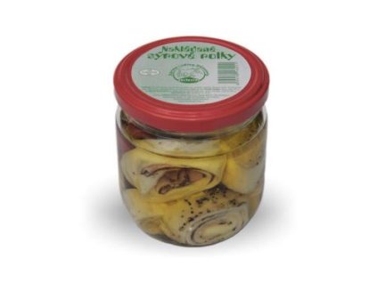 nakladane syrove rolky se slaninou 350g ve skle
