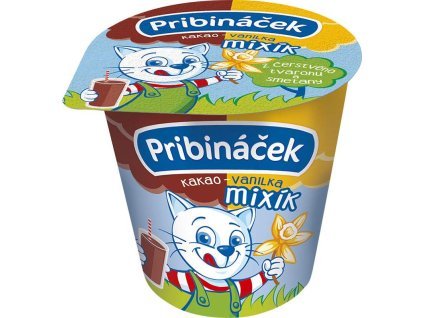 A3 - Pribináček Mixík smetanový krém kakao a s vanilkovou příchutí 125g
