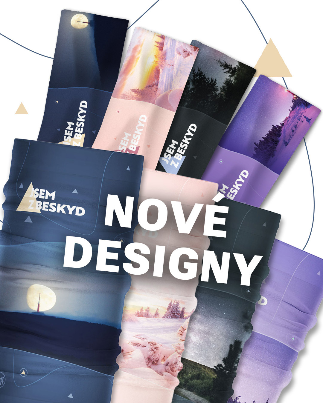 Nové designy funkčních čelenek a šátků jsou tady