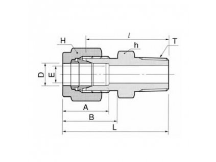 Šroubení DK-LOK s vnějším závitem 1/4" NPT pro trubky 3/8" (9,52 mm)
