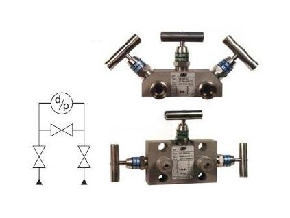 VS 300 Třícestná ventilová souprava s roztečí tlakových vstupů 54 mm (sada)