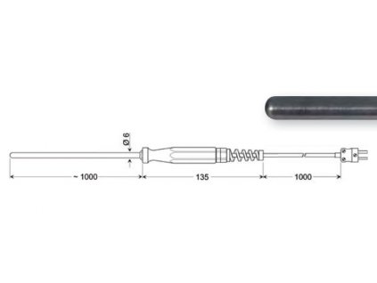 Greisinger GTF 1000 AL Ponorná sonda s termočlánkem K pro měření tekutého hliníku a dalších barevných kovů