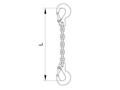 Vázací řetěz hák-hák T8
