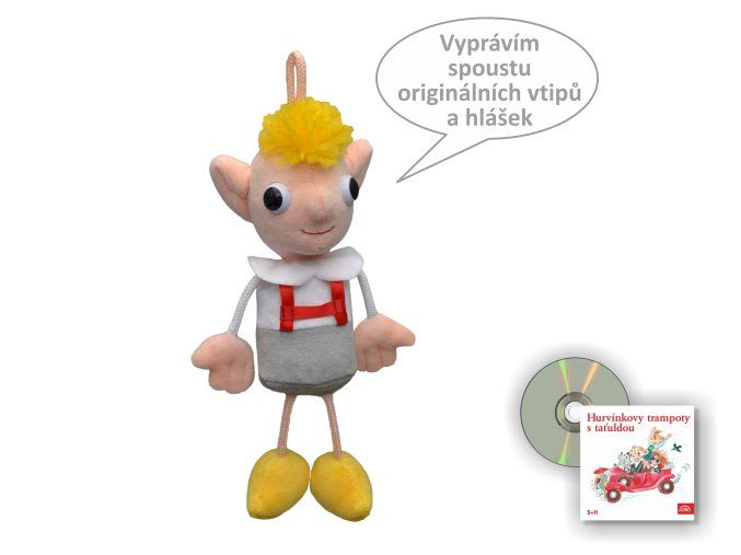 Talking Hurvínek 22 cm +CD, pluș