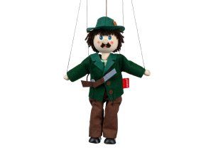 Vânător 20 cm, marionetă din lemn