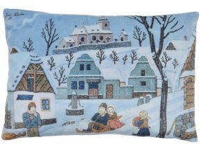 Pernă 45x30 cm Lada, Distracție de iarnă