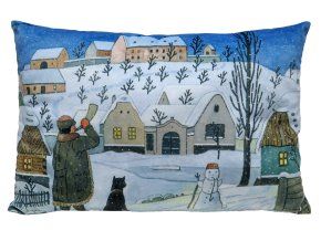 Pernă 45x30 cm Lada, Om de zăpadă
