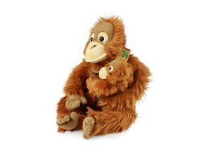 Orangutan de pluș cu pui 28 cm