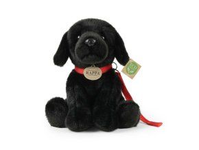 Câine Labrador de pluș cu lesă 28 cm