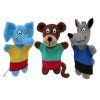 Set de păpuși format din 3 piese, elefant Eda + maimuță Pepa + lup gri