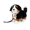 Câine de pluș Bernese Mountain Dog cu lesă 22 cm