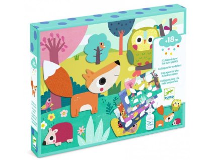 DJ09874 Djeco Výtvarná sada První koláž pro nejmenší Zvířátka