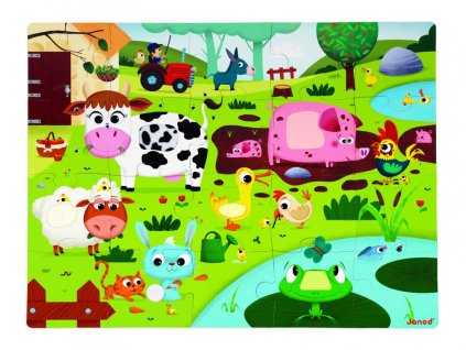 J02772 Janod Hmatové puzzle Na farmě