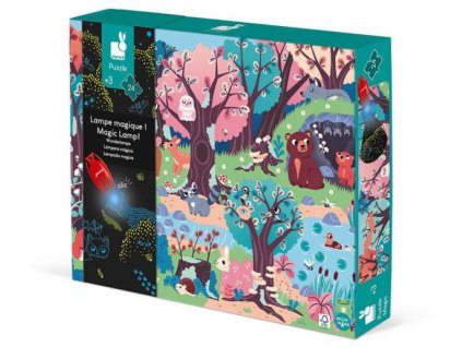 J02653 Janod Magické puzzle s baterkou Les