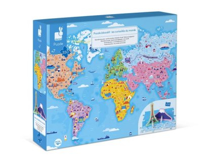J02677 Janod Puzzle vzdělávací Zajímavosti světa
