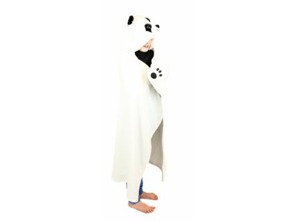 20-BL823 Noxxiez Hřejivá deka s kapucí - Panda
