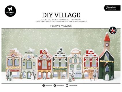 SL-ES-DCPP237 Studio Light Kreativní sada DIY Vánoční vesnička - Kouzelná