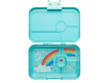 YO125 Yumbox Krabička na svačinu - svačinový box XL Tapas 4 - Antibes Blue Rainbow